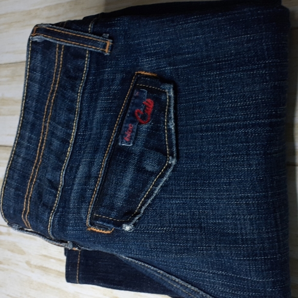 🇺🇸 Blue Cult Bootcut Blue Jeans No Pockets Snap Closure Size 28 - Picture 13 of 16